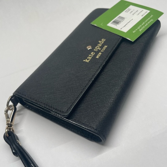 Kate Spade New York Cedar Street Leather Tri-Fold Wallet Wristlet – Phone Case - Picture 9 of 14